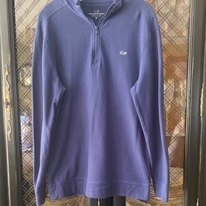Vineyard Vines Men's Navy-Blue Quarter Zip Pullover